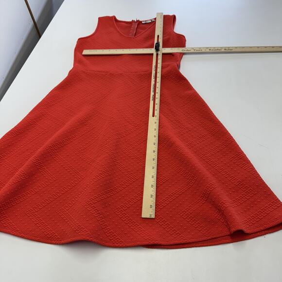 C'est Nous by Shoshanna Dress Womens Small Red Textured Fit Flare Sleeveless - Picture 7 of 7